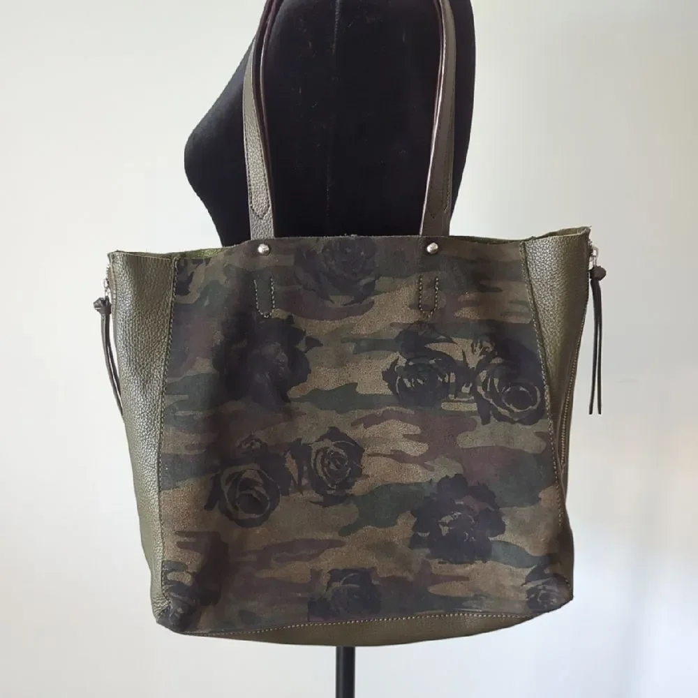 Sanctuary Manhattanville Camo Floral Leather Tote Bag